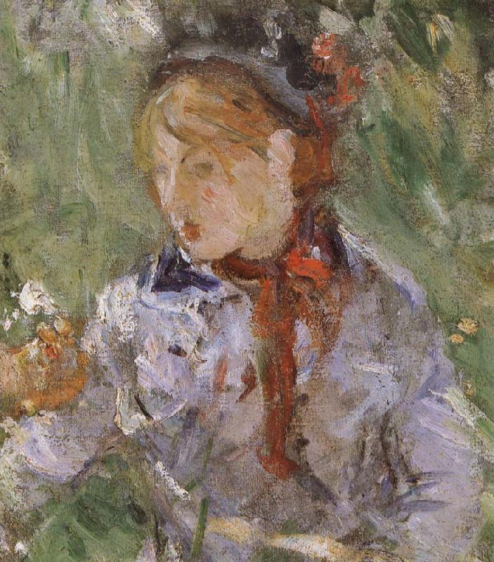 Berthe Morisot Detail of  The woman and children are in the park China oil painting art